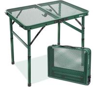 Table pliante, 60 x 40 cm, structure métallique, légère et facile à transporter, petite table pour le pique-nique et le camping, réglable sur deux hauteurs.