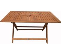Table pliante bois exotique "Hong Kong" - Maple - 135 x 80 cm - Marron clair