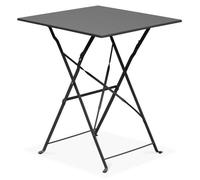 Table pliante carrée en métal "Mistral" - Gris - L 70 x H 71 cm