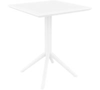 Table pliante CLP Sky I, table de jardin stable et facile d'entretien, pour l'intérieur et l'extérieur, blanche