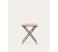 Table pliante Dandara, 66 x 66 x 75 cm, en bois d'acacia, finition naturelle
