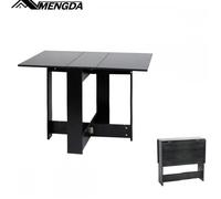 Table pliante de cuisine-MENGDA-Table Panneaux de Particules -Extensible-Rectangulaire-Jusqu'à 6 personnes-Noir-103*76*73.4cm