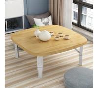 Table pliante de style japonais, table basse gain de place pour travailler au sol, table à thé carrée de 60 x 60 cm avec une construction robuste, table d'étude/repas portable pour chambre ou fenêtr