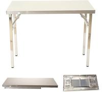 Table pliante en acier inoxydable, 100 x 50 x 75 cm - Table de travail, table de cuisine, plan de travail en acier inoxydable | Table pliante pour la restauration, table pliante, table de service | Ta