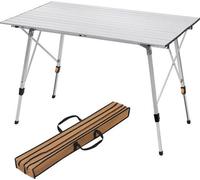 Table pliante en aluminium 120 x 68,5 cm, à hauteur réglable