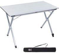Table pliante en aluminium 120 x 70 cm, capacité de charge de 80 kg, enroulable, pour 4 à 6 personnes, couleur zinc