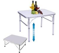 Table pliante en aluminium Azomor pour le balcon, le camping et les pique-niques, à hauteur réglable
