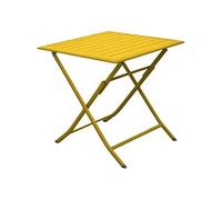 Table de jardin pliante acier plateau aluminium - Lorita - L.70 x l.70 cm - 2 personnes