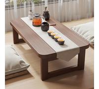Table pliante en bambou, plateau en bois robuste pour salon, chambre, bureau. Conception compacte avec renforts croisés pour un gain de place. Surface facile à nettoyer, idéale pour les collations,