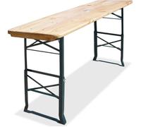 Table pliante en bois 170x50x75/105 cm hauteur réglable Table haute avec trou pour parasol Table de jardin pliable