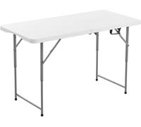 Table pliante en plastique de 122 cm, table de pique-nique portable avec poignée, pour l'intérieur et l'extérieur