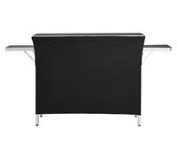 Table pliante et portable pour bar, dimensions 1100 x 390 x 880 mm, avec sac de transport, étagère de rangement et jupe amovible. Installation rapide et facile. Station de bar mobile et pliable, idéal