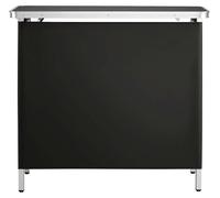 Table pliante et portable pour bar, dimensions 980 x 385 x 870 mm, avec sac de transport, étagère de rangement et jupe amovible. Installation rapide et facile. Station de bar mobile et pliable, idéale