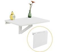 Table Pliante Extensible SoBuy, Bureau Compact pour Petits Espaces, Blanc Blanc