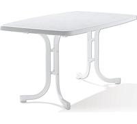 Table pliante Mecalit®-PRO 150 x 90 cm, plateau marbre blanc, pieds blanc