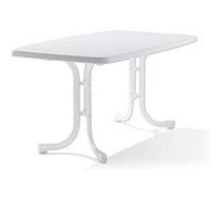 Table pliante Mecalit -PRO 150 x 90 cm, plateau marbre blanc, pieds blanc G