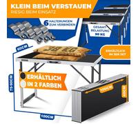 KESSER® Table multifonctions Profi 3 pièces, 100 x 60 cm, table à tapisser 30kg de charge par table Avec fonction d'extension Table pliante Table de marché aux puces Table d'appoint Table polyvalente