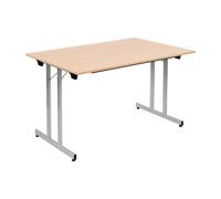 Table pliante multiples usages rectangle L. 120 x P. 80 cm - Chêne pieds Aluminium