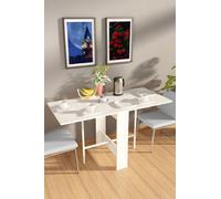 Table pliante murale en MDF blanc, 134 x 60 cm