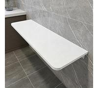 Table Pliante Murale Gain de Place Bureau Pliable Mural avec Support Métallique Tablette Murale Rabattable pour Maison Bureau Buanderie Cuisine Garage Établi(White,100x30cm/39.4x11.8in)