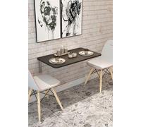 Table pliante murale ovale en MDF, 72 x 45 cm, anthracite