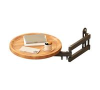 Table pliante murale - Plateau rond en bois de fer de 30 cm | Plateau mural pliable avec bords surélevés Table ronde extensible réglable peu encombrant | Table de chevet pratique pour les maisons et