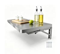 Table Pliante Murale pour Cuisine,Bureau Suspendu pour Petits Espaces | Acier inoxydable 304, coins arrondis pour plus de sécurité, étanche, résistant à la rouille, pliable, peu encombrant