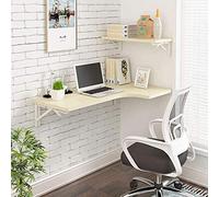 Table pliante murale pour économiser de l'espace - Bureau de cuisine en bois - Double support - Table auxiliaire polyvalente et pliable en fourrure
