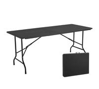 Table pliante noire 180 cm - Table d'appoint pliable camping réception