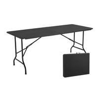 Table pliante noire 180cm 8 places PEHD - Oviala REKKEM