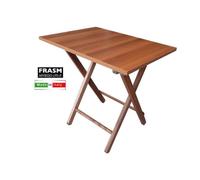 Table pliante - Noyer - 45x61 cm - Bois - Design contemporain - Montage facile