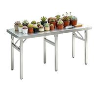 Table pliante portable en acier inoxydable, station de préparation de travail robuste de qualité commerciale, établi d'extérieur polyvalent pour le jardinage, la restauration et la cuisine à domicile