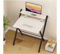 Table pliante pour ordinateur portable LUNOR avec support pour tablette, blanc/noir, 70 x 50 x 70 cm