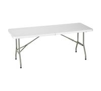 Table pliante rectangulaire avec poignée ALIZEE L 182 x H 74 x P 75 cm blanche