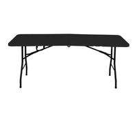 Table pliante rectangulaire effet bois noir 180x74x74cm