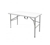 Table Pliante Rectangulaire Hdpe Multifonctionnelle, Portable, Résistant,Multi-Usages 122x61x74 Cm. Couleur Blanc Gris