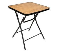 Table pliante renforcée en bois et métal FOLDA - Beige et noir