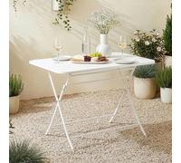 Table pliante 'Sande' rectangulaire acier 71x70x110 cm blanc