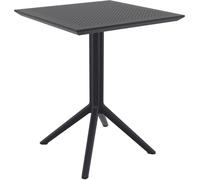 Table pliante CLP Sky I, table de jardin stable et facile d'entretien, pour l'intérieur et l'extérieur, noire