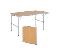 Table pliante table de camping table de jardin avec rallonge hauteur réglable aluminium MDF imitation bambou