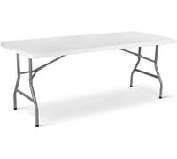 Table pliante - Table de jardin pliante - Dimensions : 183 x 76 x 74 cm - Structure en métal - Plateau en PVC - Pour 8 personnes - Usage extérieur - Blanche