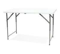 Table Pliante - TODECO - 120x60cm - Réglable en Hauteur - Légère - Durable
