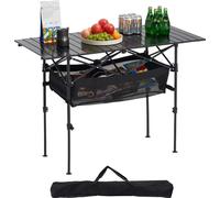 Table pliante VEVOR Table de buffet portable à usage général 120 cm, table rectangulaire en aluminium (pour 4-6 personnes) avec hauteur réglable & sac de transport, table de jardin table de camping po