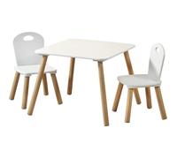 KESPER® Table d'enfant avec 2 chaises blanc - Ensemble de meubles pour enfants | Ensemble de meubles pour chambre d'enfant & aire de jeux | 3 pièces 1771213