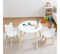 Table pour enfants avec 2 chaises ? Ensemble de sièges pour enfants ? Mobilier pour enfants ? Table de jeux ? Bureau/table de dessin en bois massif, pieds en bois. Mobilier pour enfants, idéal pour le