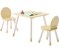 Table pour enfants avec 2 chaises - Ensemble de table et chaises pour enfants - Bords arrondis - Plateau de table facile à nettoyer - Table à dessin et table de jeu - Pour lire, dessiner et bricoler -