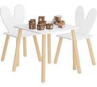 Table pour enfants avec 2 chaises, MDF et bois, style scandinave