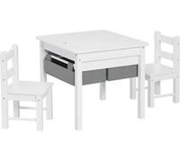 Table pour enfants avec 2 chaises, robuste, blanche, en MDF