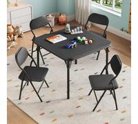 Table pour enfants avec 4 chaises - Ensemble pliable composé de 5 pièces - Table : 60,5 x 60,5 x 50,5 cm - Chaises : 32 x 32 x 33 cm - Acier inoxydable - Couleur 07