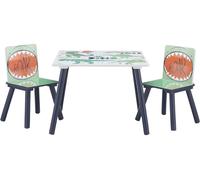 Table pour enfants avec chaises de la marque GINGER HOME, idéale pour dessiner, jouer, manger, en bois, sur le thème des DINOSAURES